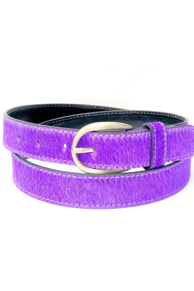 Neon Lilac Leather Belt