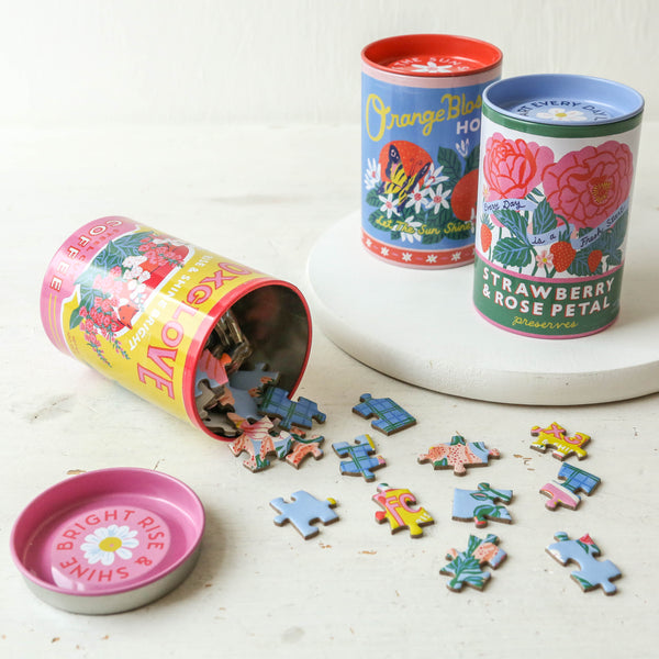 Floral Label Puzzle Tin