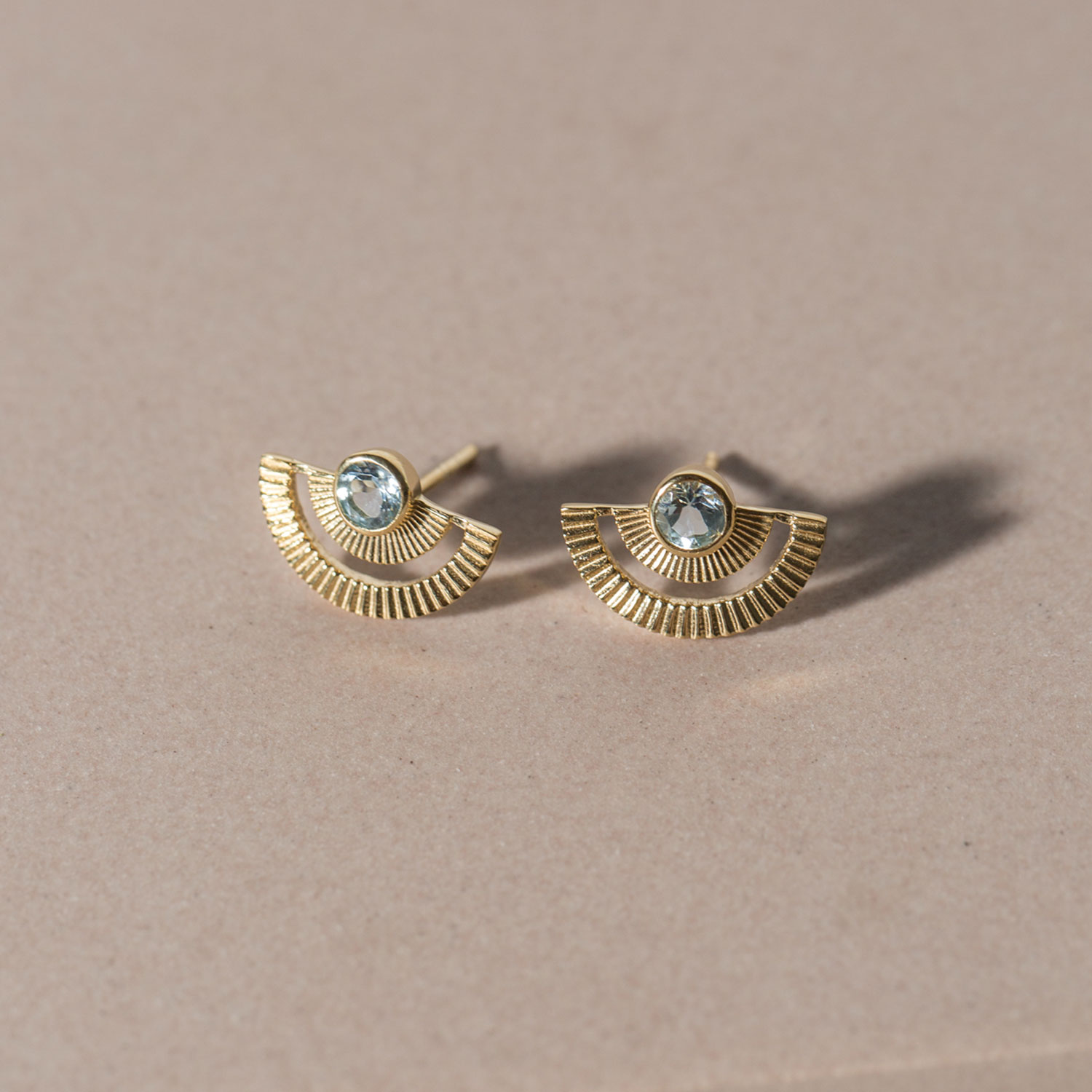 Gold With Blue Topaz Golden Hour Earrings