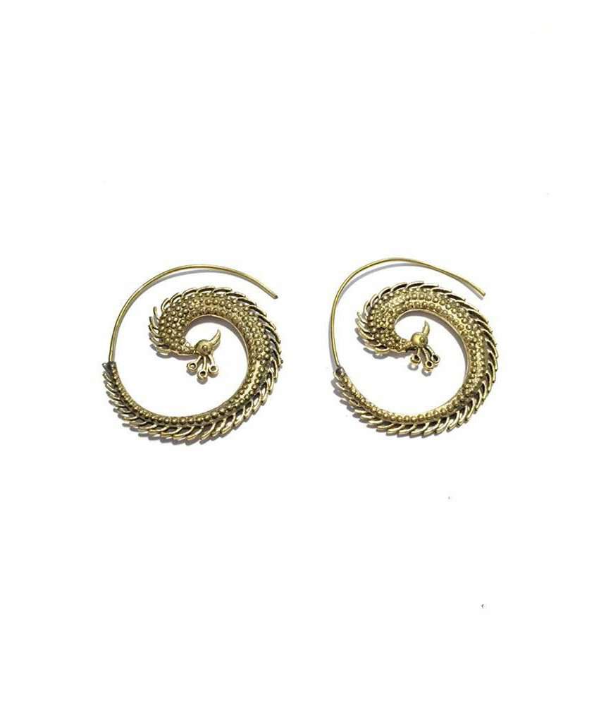 Urbiana Peacock Swirl Earrings