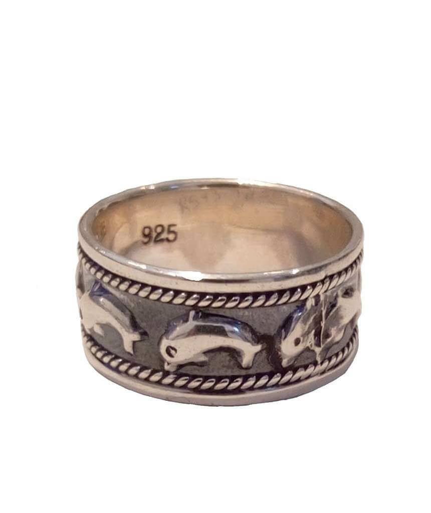 Urbiana Premium Sterling Silver Dolphin Ring