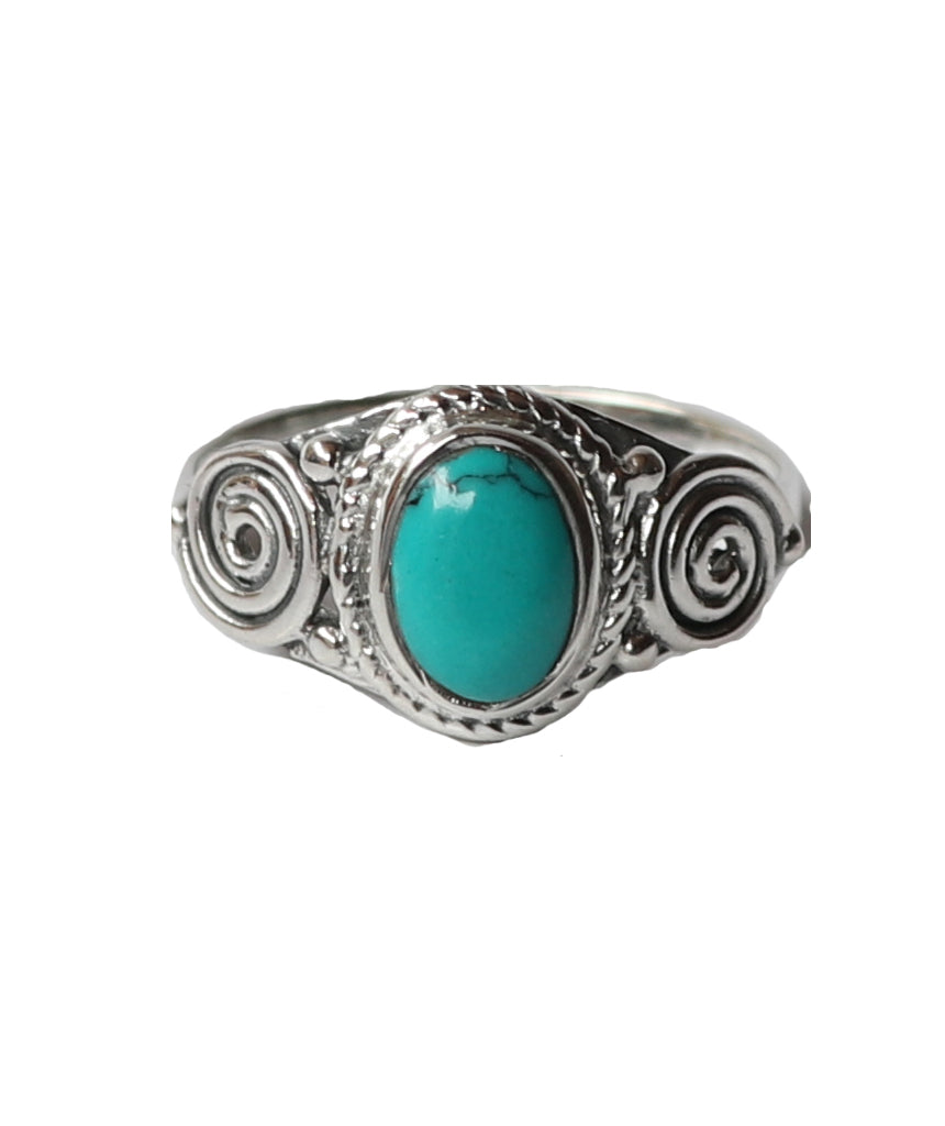 Urbiana Sterling Silver Oval Stone Ring