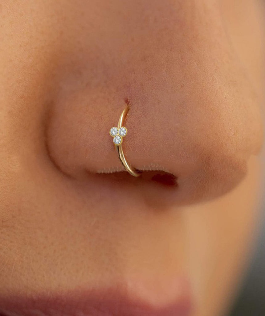 Sterling Silver Gold Plated Nose And Ear Piercing IV8355