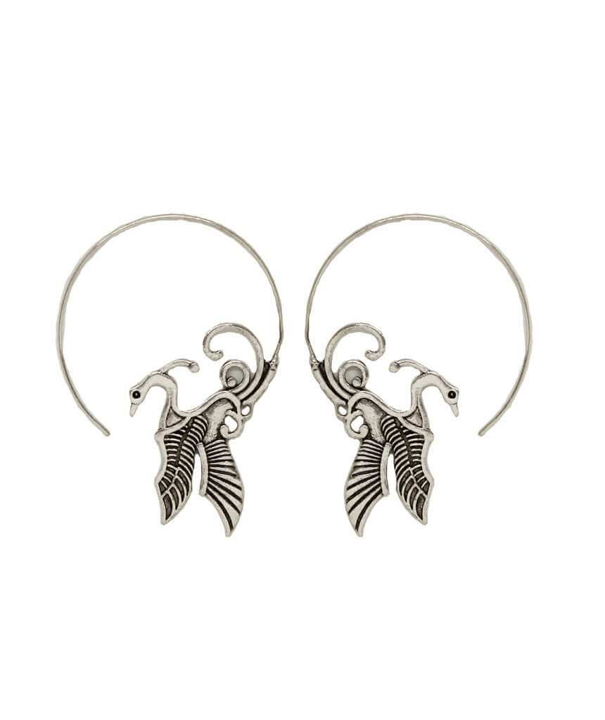 Urbiana Swan With Wings Statement Earrings