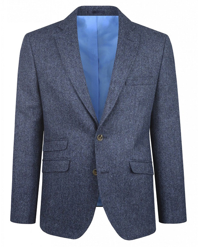 Trouva: Prince Of Wales Check Suit Jacket - Navy / Blue