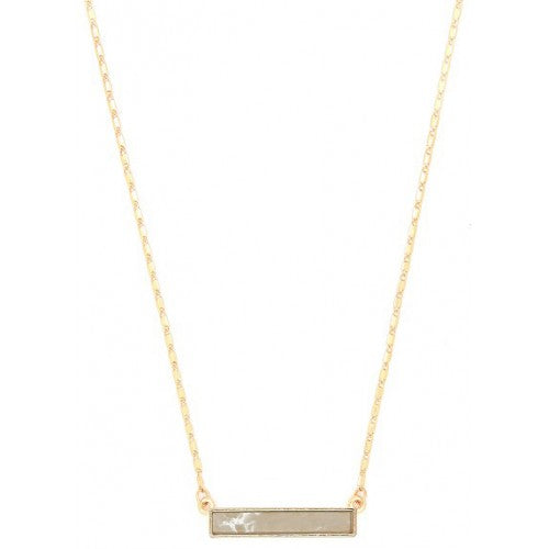 Lark London Grey & Gold Retangluar Shape Necklace