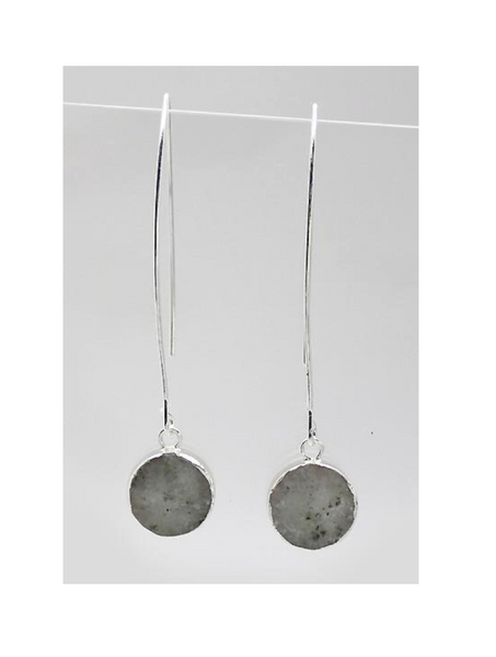 Lark London Lark Circle Earrings - Labradorite (silver)