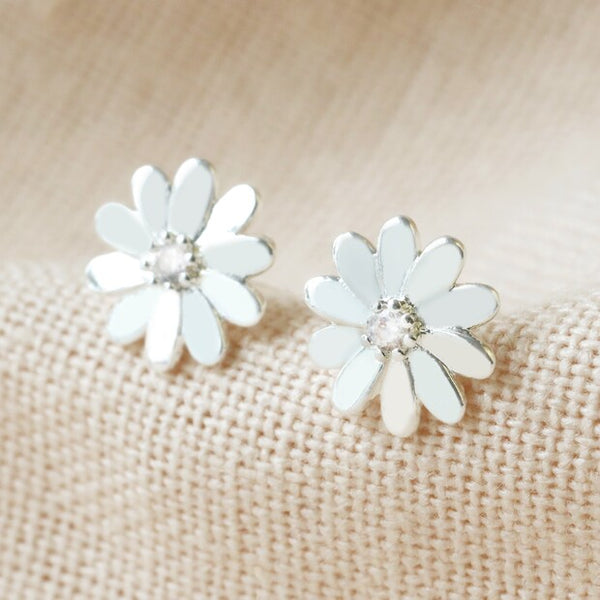 Lisa Angel Daisy Stud Earrings In Silver