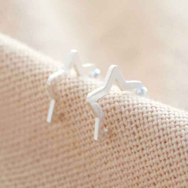 Lisa Angel Mini Sterling Silver Star Huggie Hoop Earrings