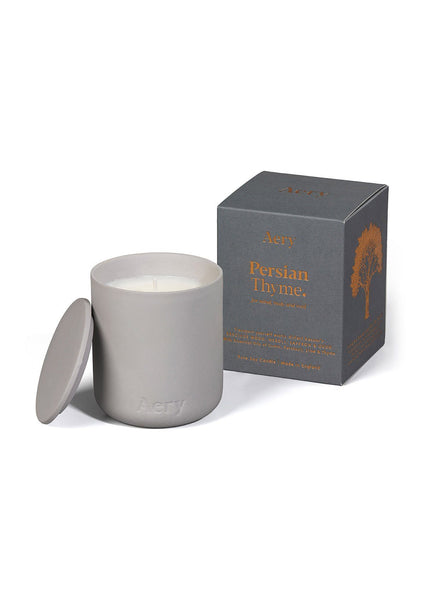 Aery Persian Thyme Scented Candle - Light Grey Clay