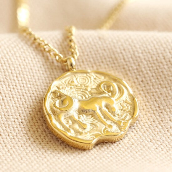 Lisa Angel Lisa Angel Gold Stainless Steel Capricorn Pendant Necklace