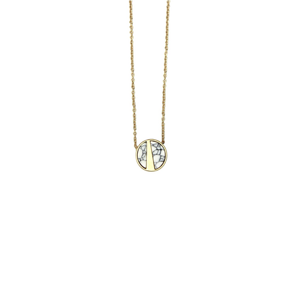 Lark London Lark Pendent Necklace With White Stone - Gold