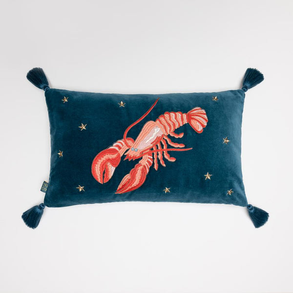 Lobster Cushion Elizabeth Scarlett Teal