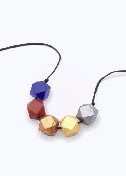 Hexnex Copper, Navy And Grey Teething Necklace