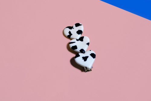 Cow Print Animal Heart Clay Hair Clip Sophie Filomena