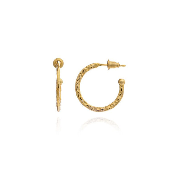 Azuni Hammered Hoop Earring - Small (gold)