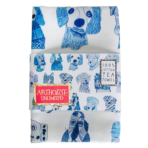 ARTHOUSE Unlimited Arthouse Blue Dogs Tea Towel