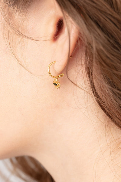 Amanda Coleman Amanda Coleman Marquise Flower Hoop Earrings - Gold