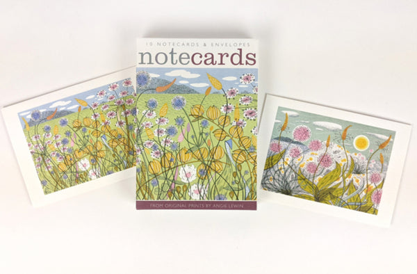 Angie Lewin 10 Note Cards Machair Plantain & Thrift