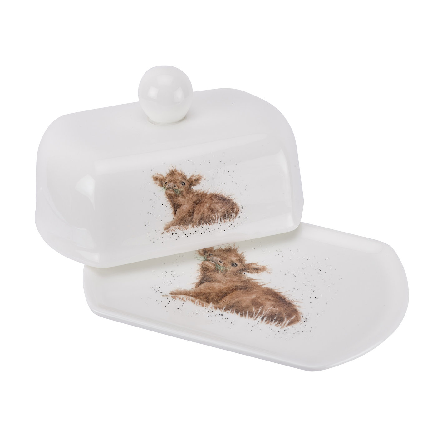 Wrendale Royal Worcester Covered Butter Dish Calf