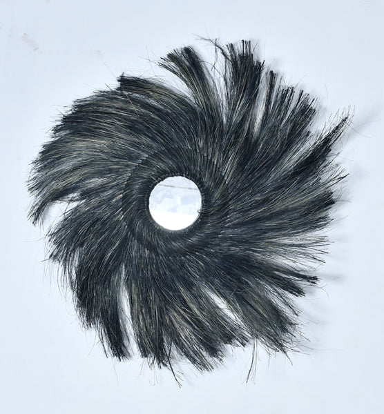 Grass Wall Mirror - Swirl Black