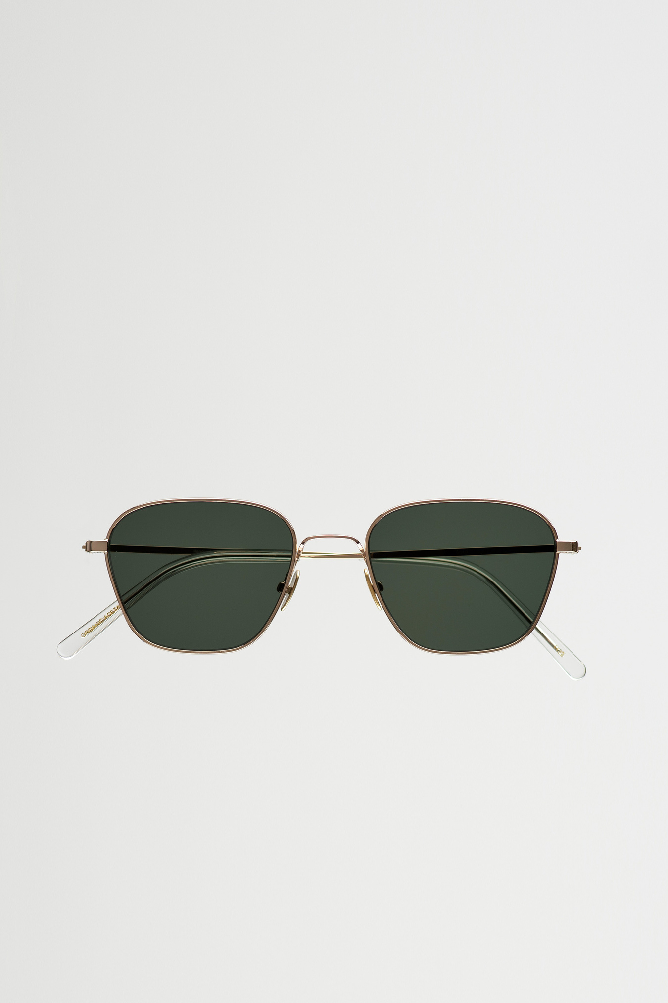 Monokel Eyewear Otis Gold - Green Solid lens Sunglasses 