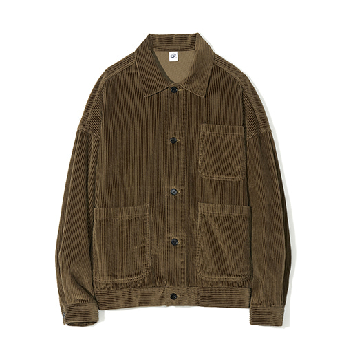 Partimento Corduroy Coverall Jacket in Camel Brown
