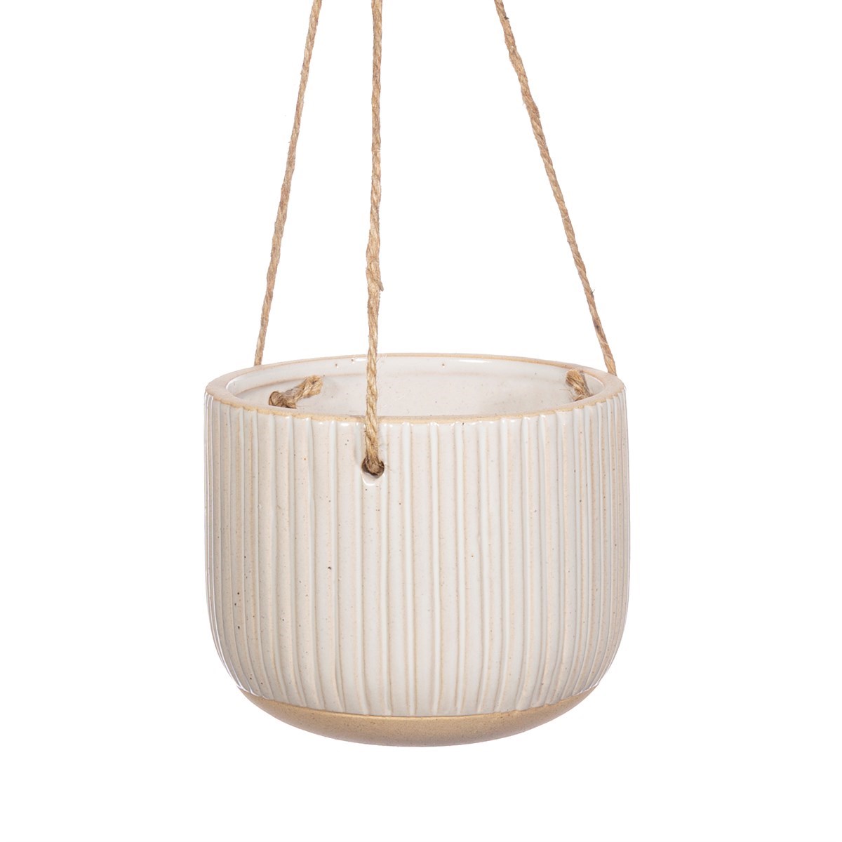 Sass & Belle  Off White Grooved Hanging Planter