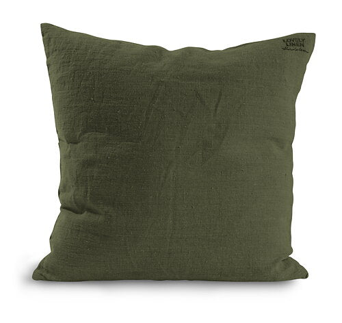 Lovely Linen Linen Cushion Cover - Jeep Green