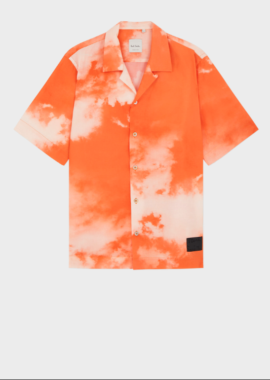 Paul Smith Red 'Cloud' Print Short-Sleeve Shirt