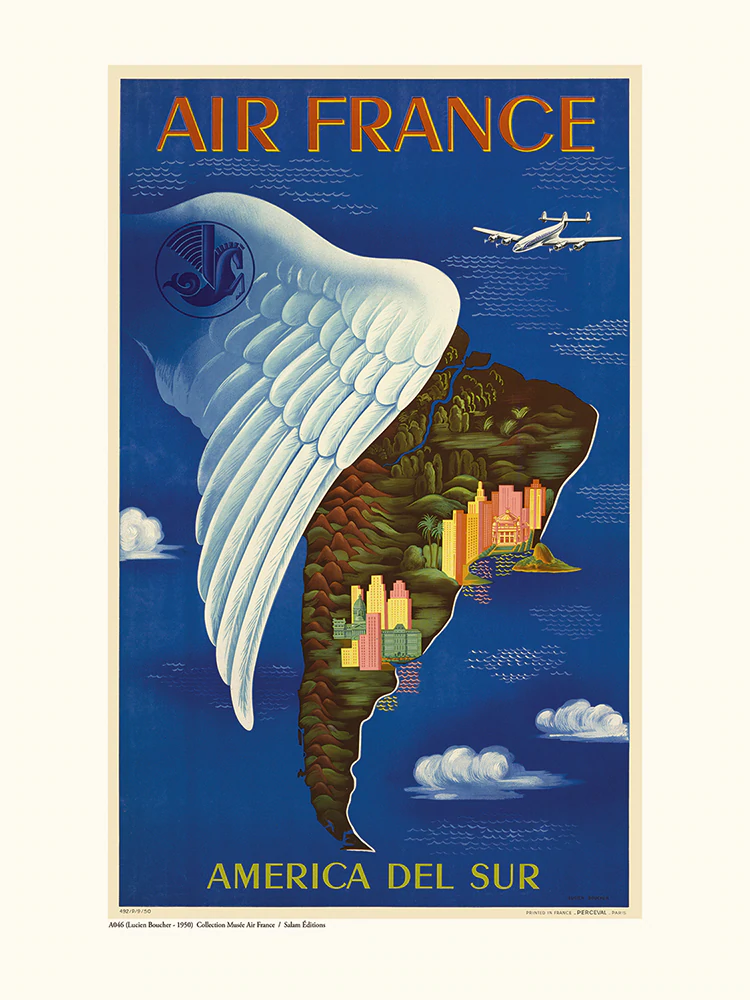 AIR France America del sur A046 Poster 30x40