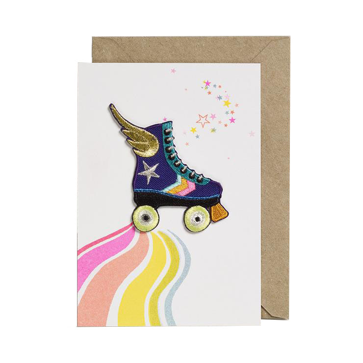 Petra Boase Rainbow Rollerskate Patch Card