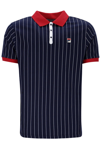 Bb1 Striped Polo Shirt - Peacoat/chinese Red