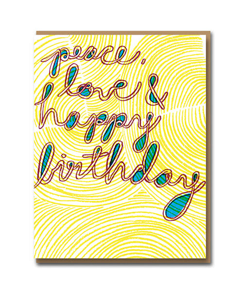 Nineteen Seventy Three Peace, Love, Birthday Greeting Card