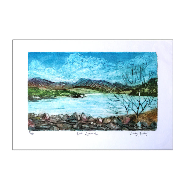 Lindy Furby Loch Lomond Collagraph Print