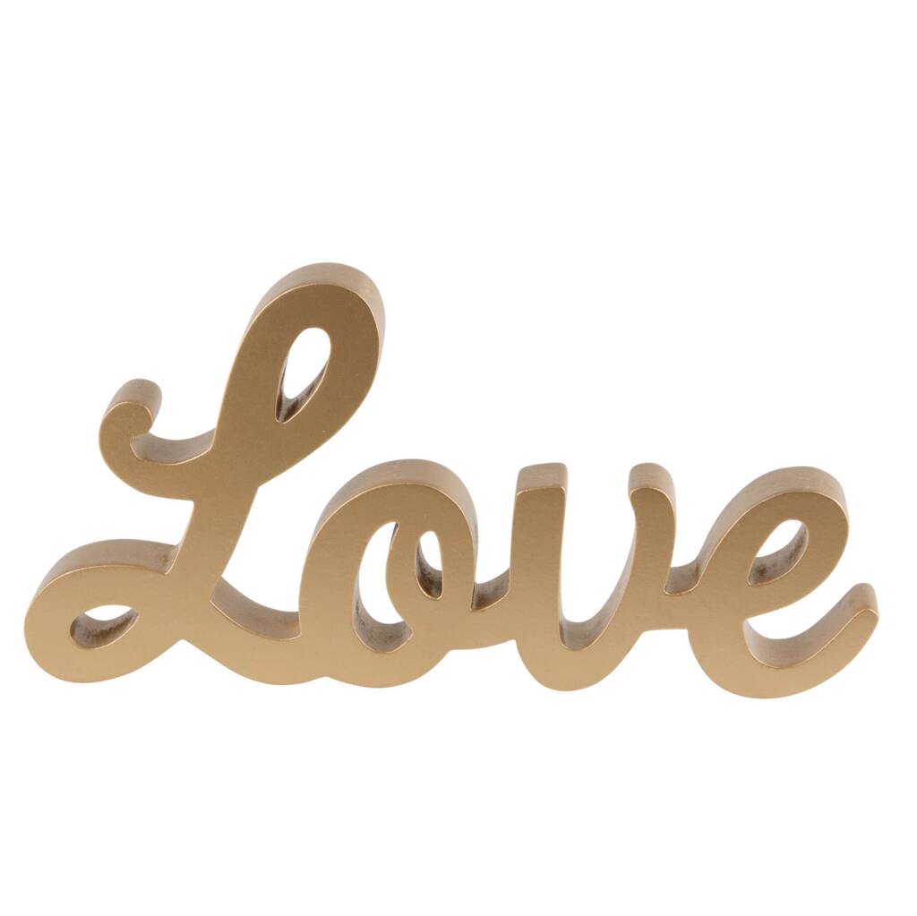 Sass & Belle  Gold Love Freestanding Word Decoration