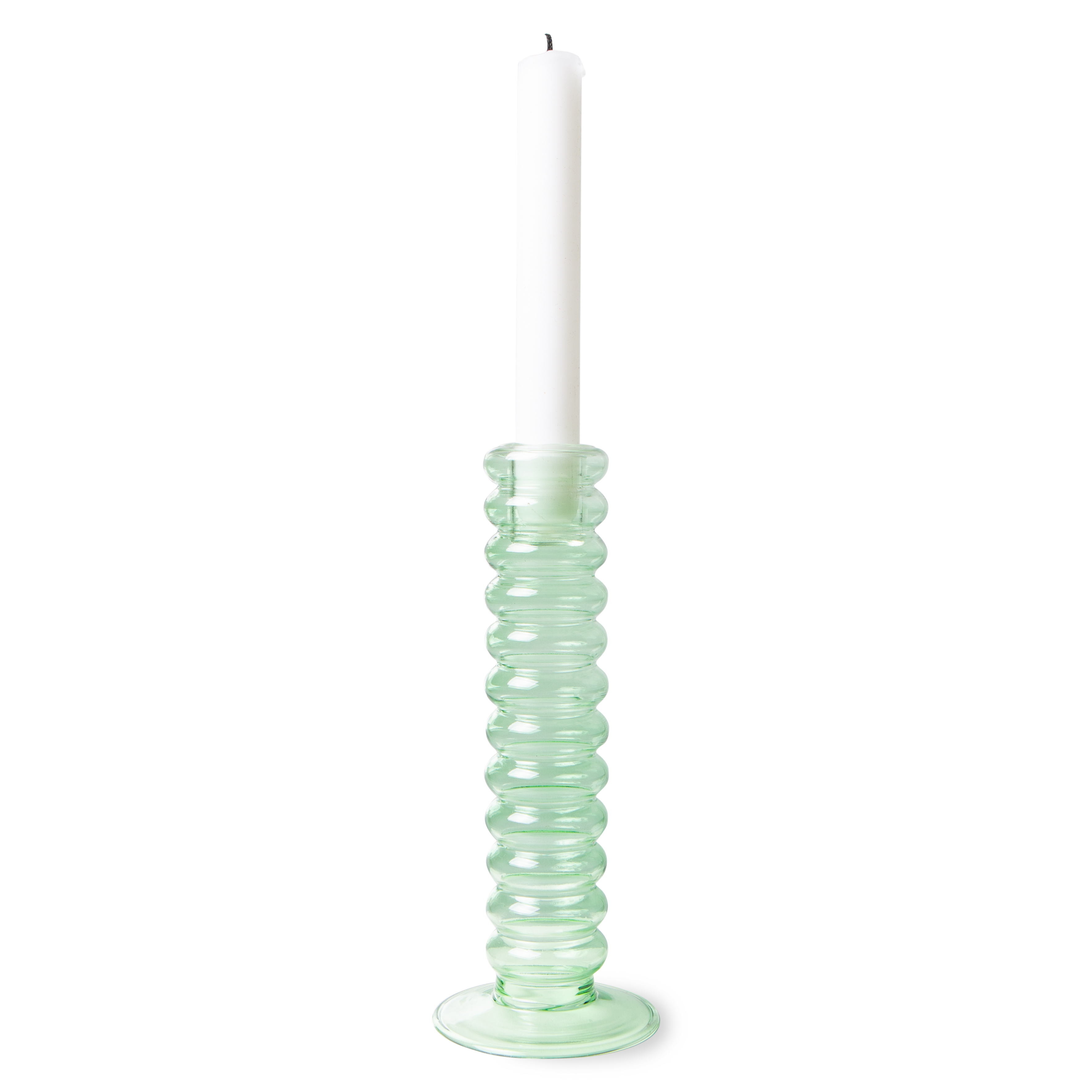 Mint Green Glass Candle Holder