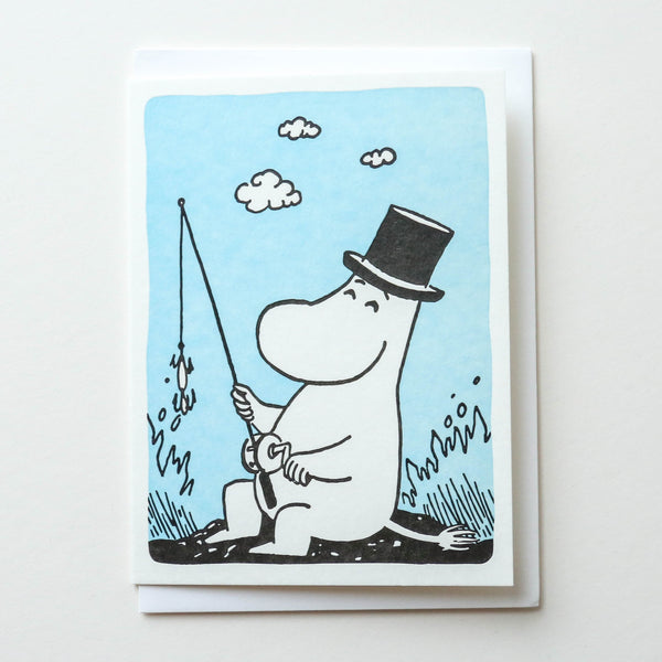 Moomin Happy Fishing Letterpress Greetings Card