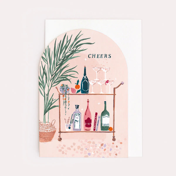 Sister Paper Co Bar Cart Cheers Birthday Card
