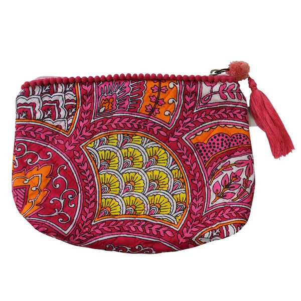 Raspberry Paisley Make Up Bag