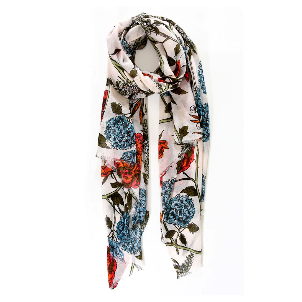Miss Shorthair English Garden Floral Patterned Scarf