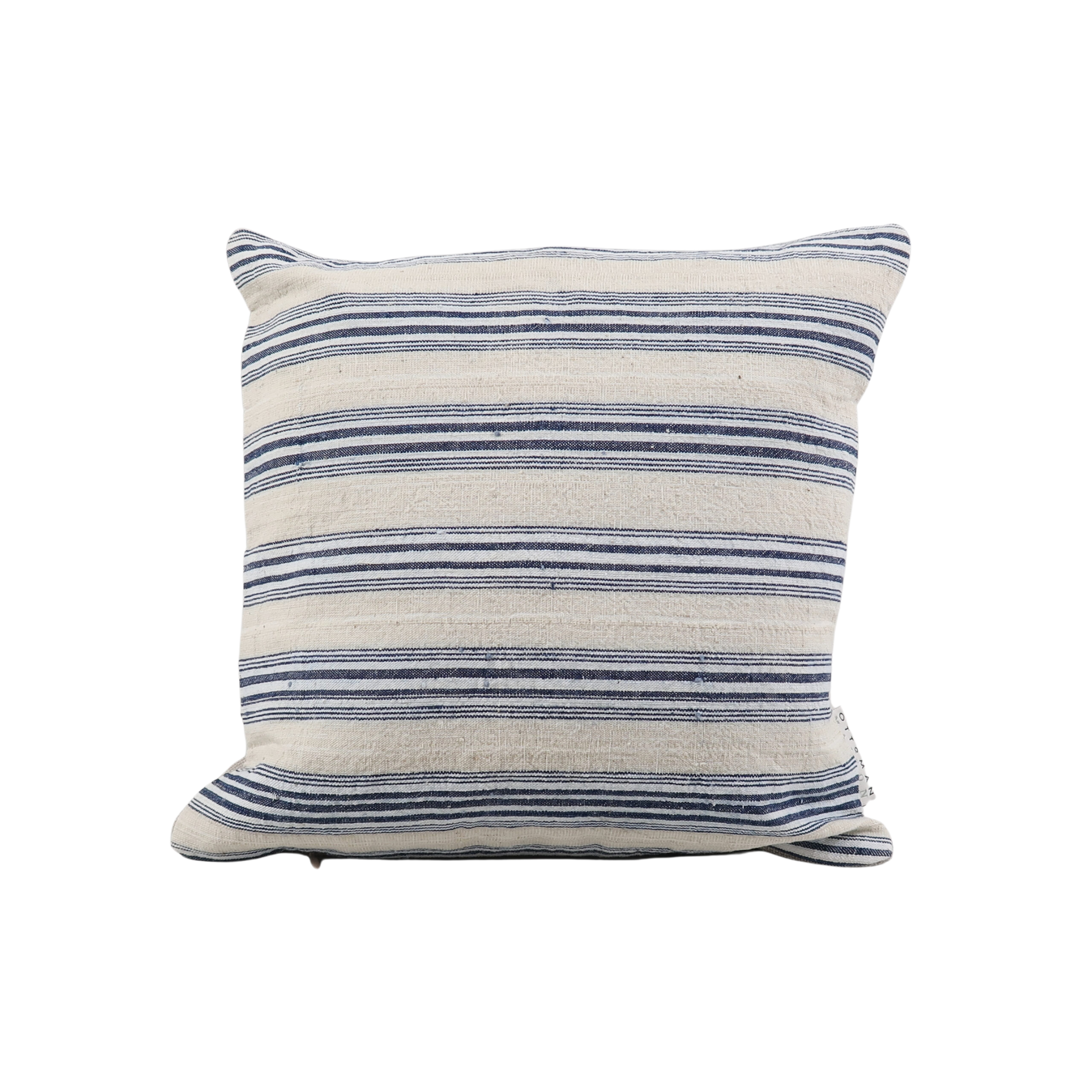 Ottoman Maison Small Kale Blue Stripe Linen Cushion