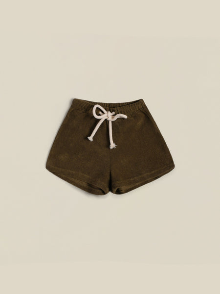 Organic Zoo Olive Terry Rope Shorts