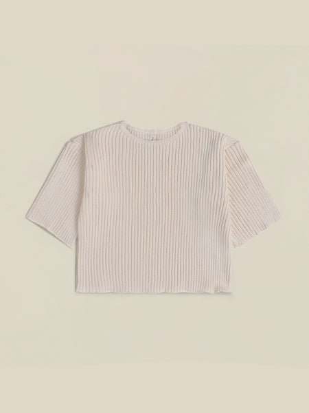 Boat Neck Oat Knitted Top