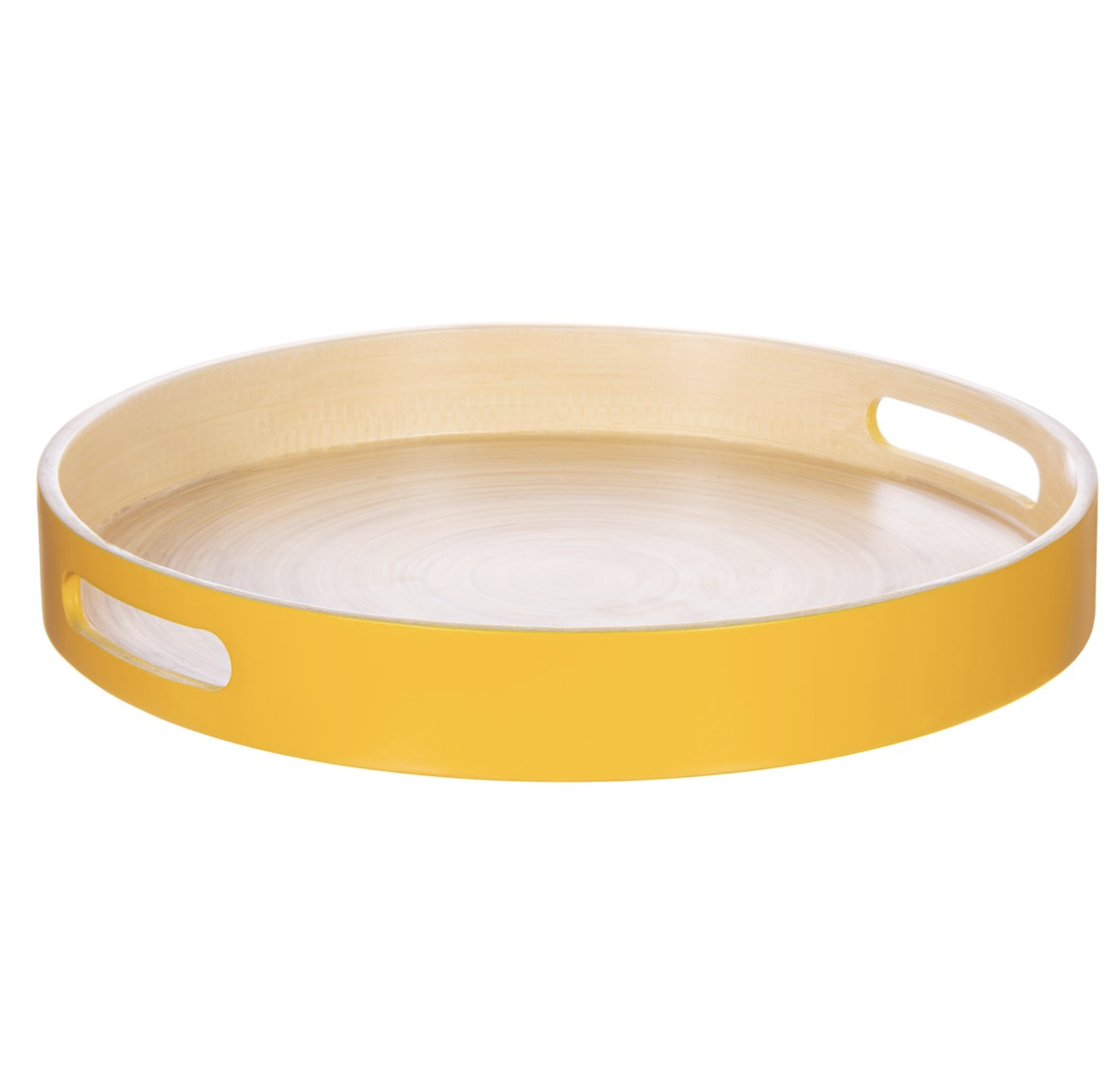Sass & Belle  Yellow Round Bamboo Tray