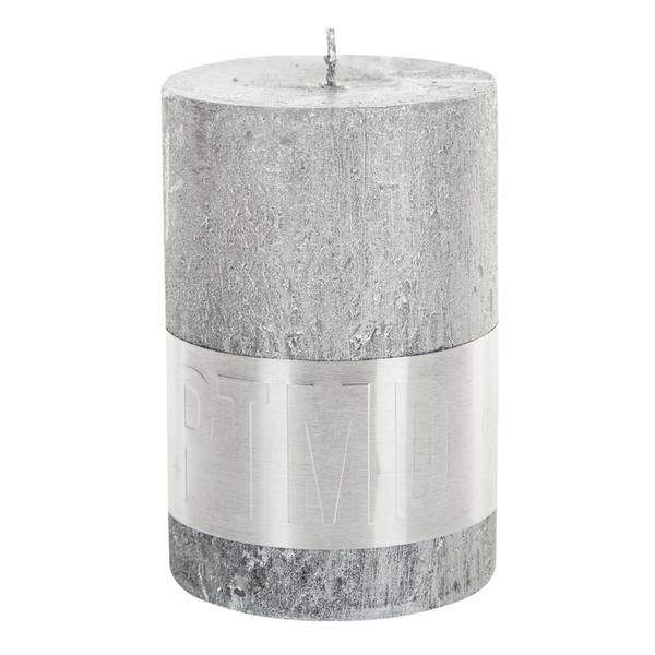 PTMD Metallic Silver Pillar Candle
