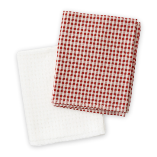 AUDO COPENHAGEN Troides Tea Towel Burnt Sienna and White 2-Pack