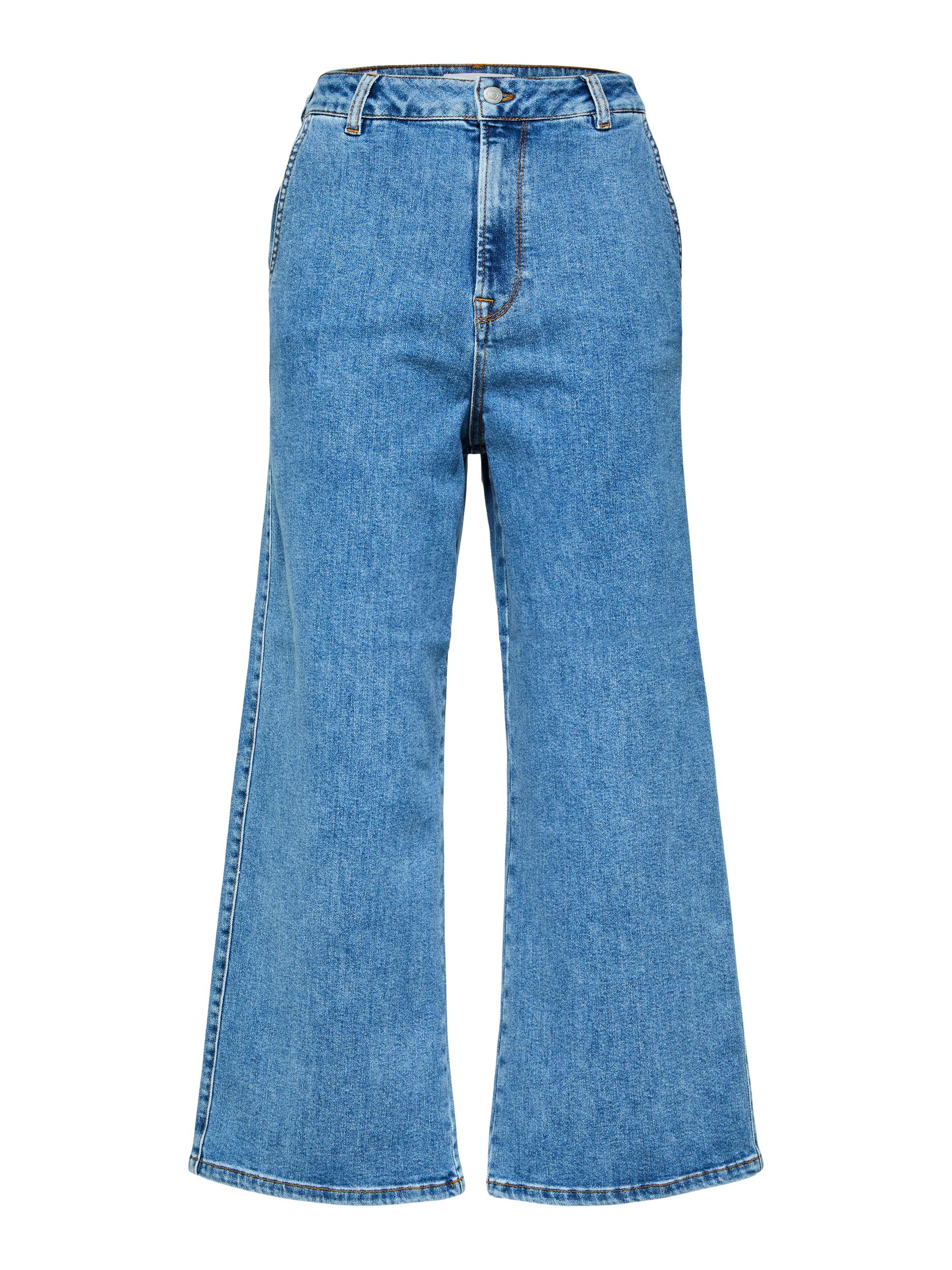 Selected Femme Randi HW Jeans Cropped - Medium Blue Denim 
