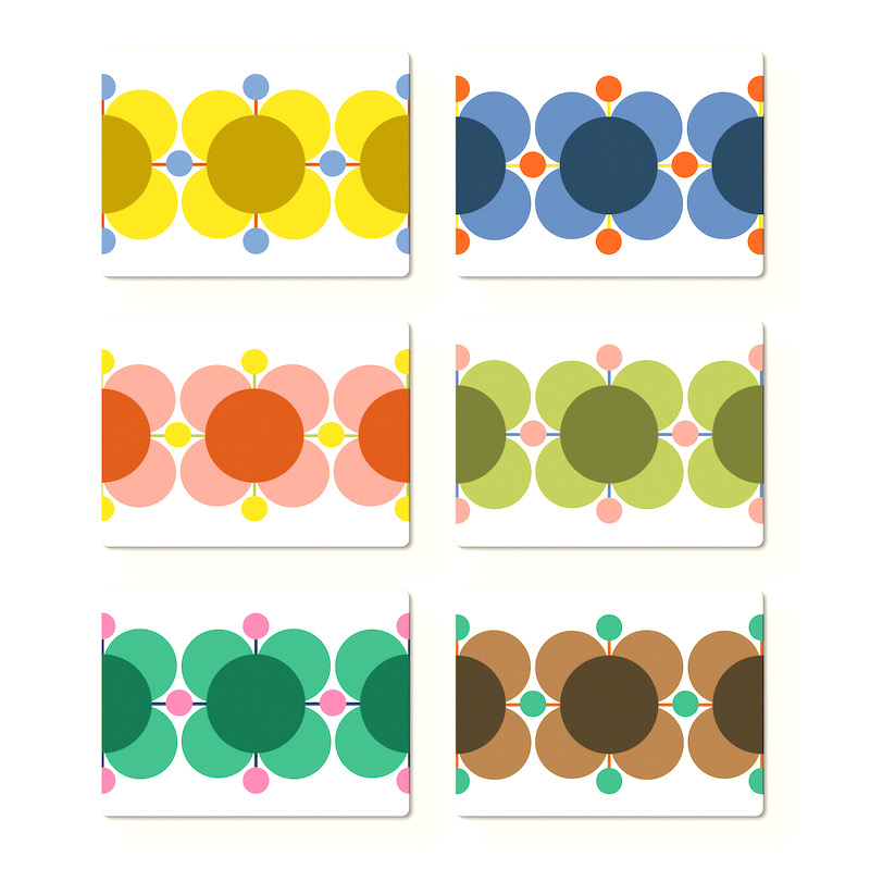 Trouva: Set Of 6 Fifties Flower Placemats