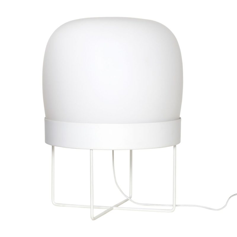 Hubsch Floor Lamp Metal/Glass White